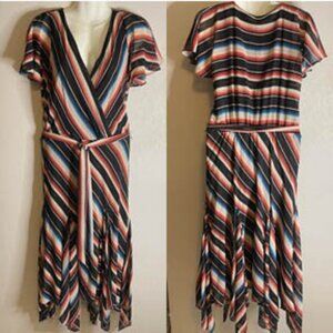 Lauren Ralph Lauren Southwestern-Inspired A-Line Dress Wrap Bodice Size 6